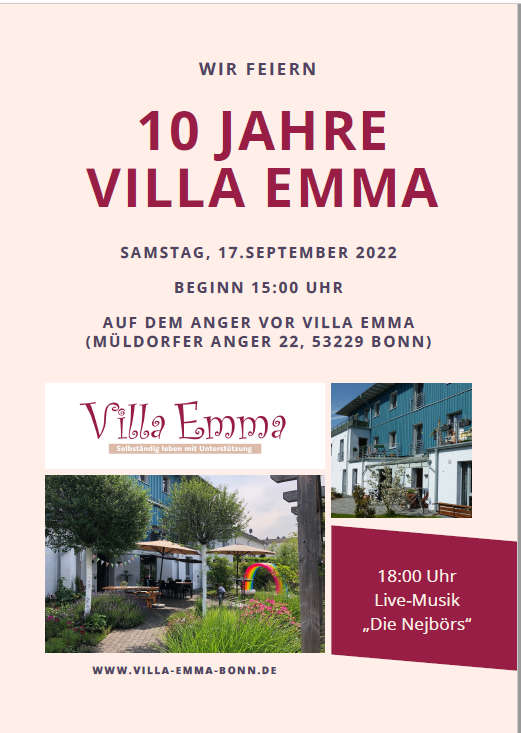 Villa Emma feiert ihr 10jähriges Jubiläum